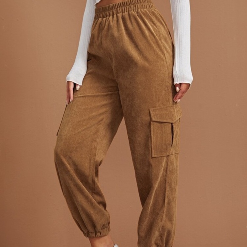 Shein Elastic Waist Corduroy Pants Size Large